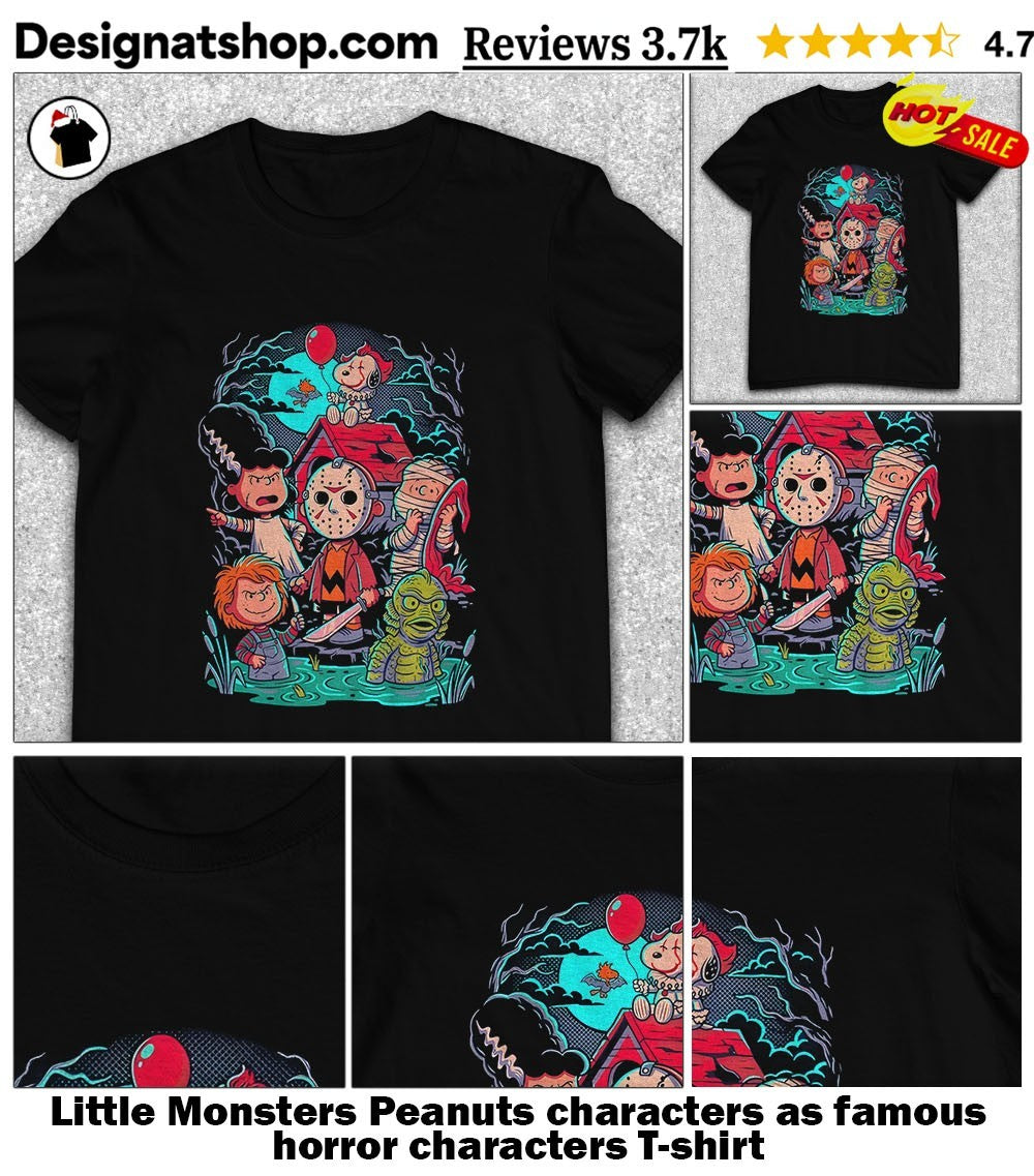 Little Monsters Peanuts characters as famous horror characters shirt