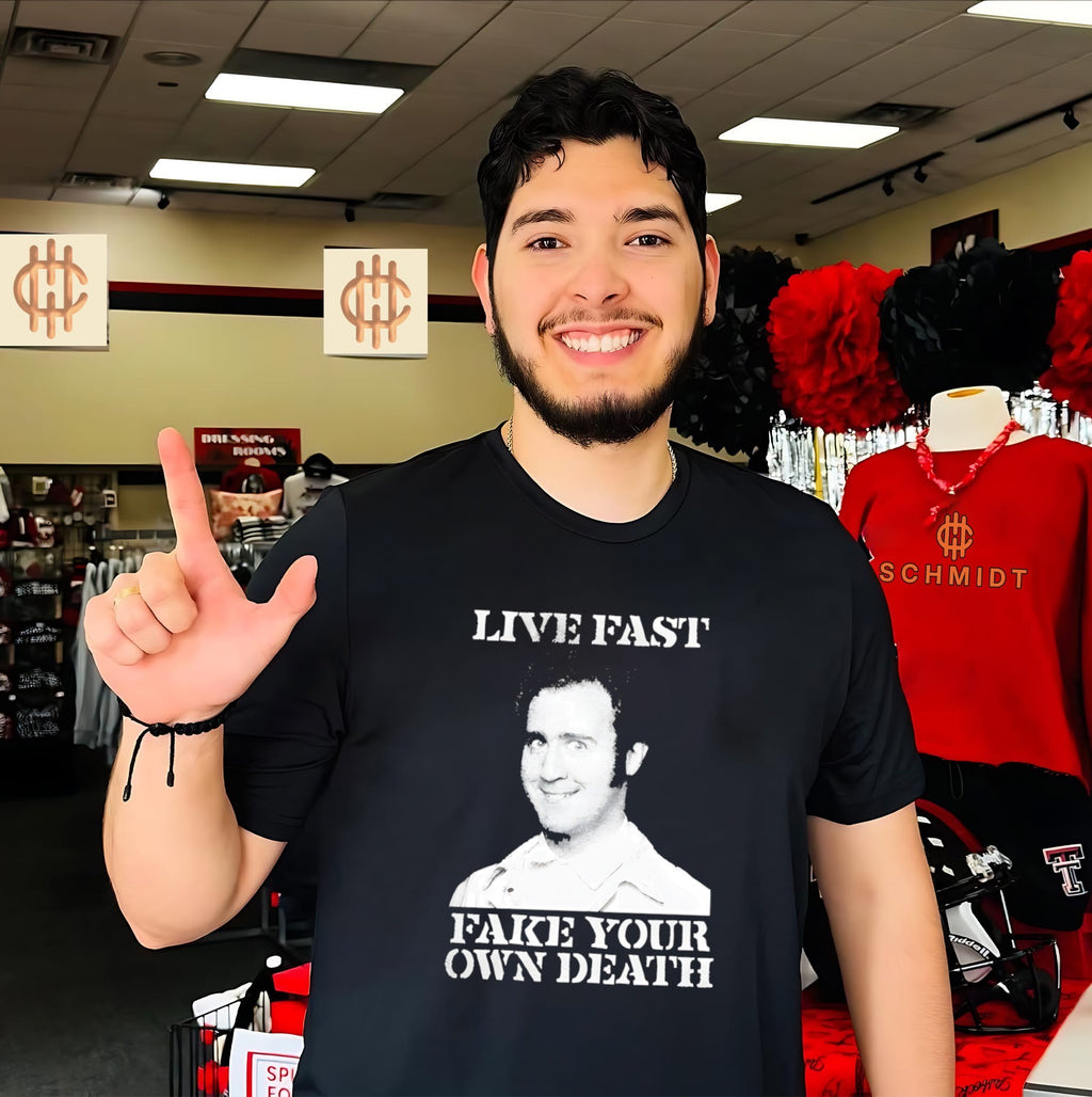 Live fast and fake your own death Andy Kaufman shirt