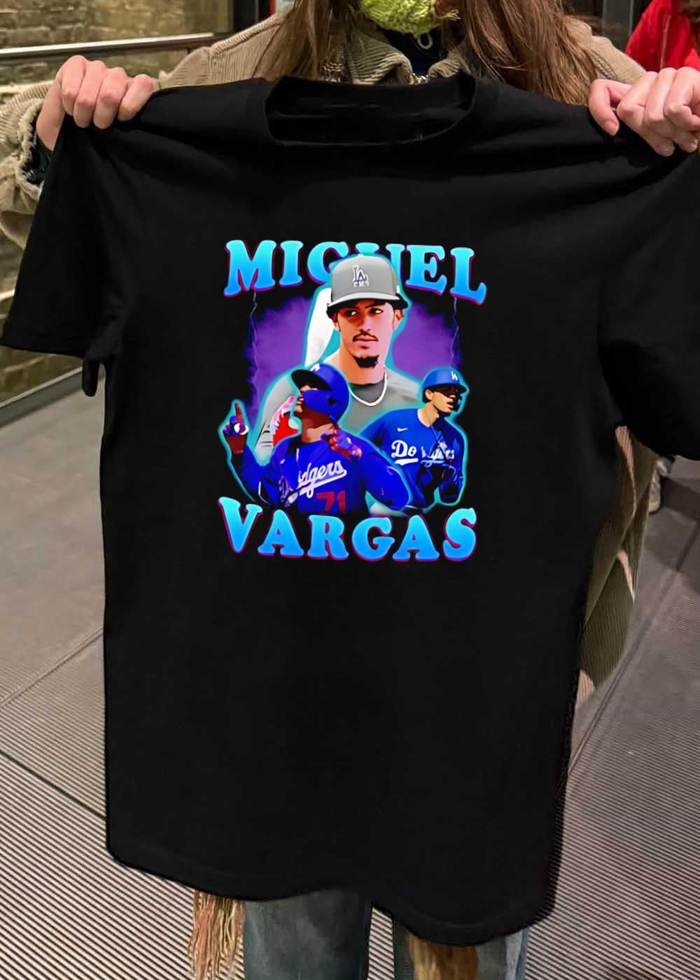 Los Angeles Dodgers Miguel Vargas Baseball Player Tribute T-Shirt