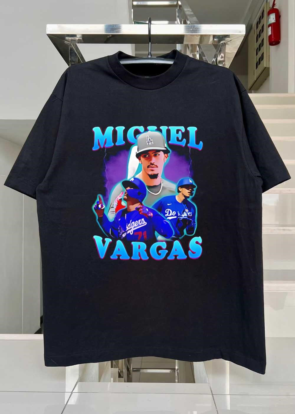 Los Angeles Dodgers Miguel Vargas Baseball Player Tribute T-Shirt