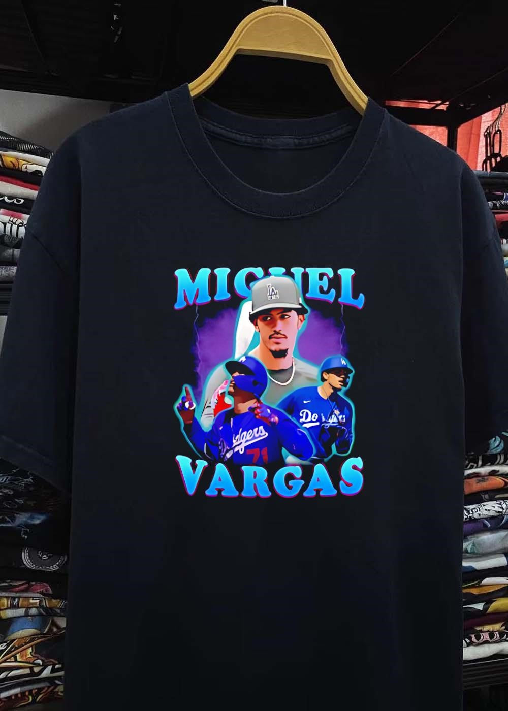 Los Angeles Dodgers Miguel Vargas Baseball Player Tribute T-Shirt