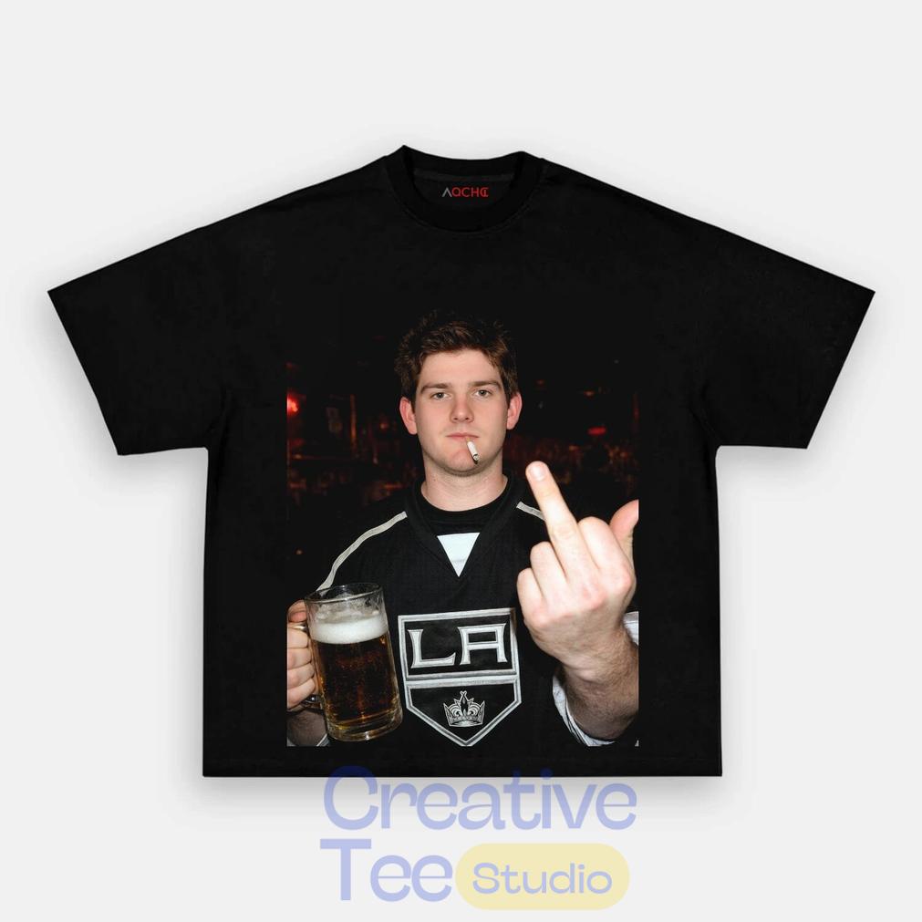 Los Angeles Kings Jonathan Quick Drunk Middle Finger T-Shirt