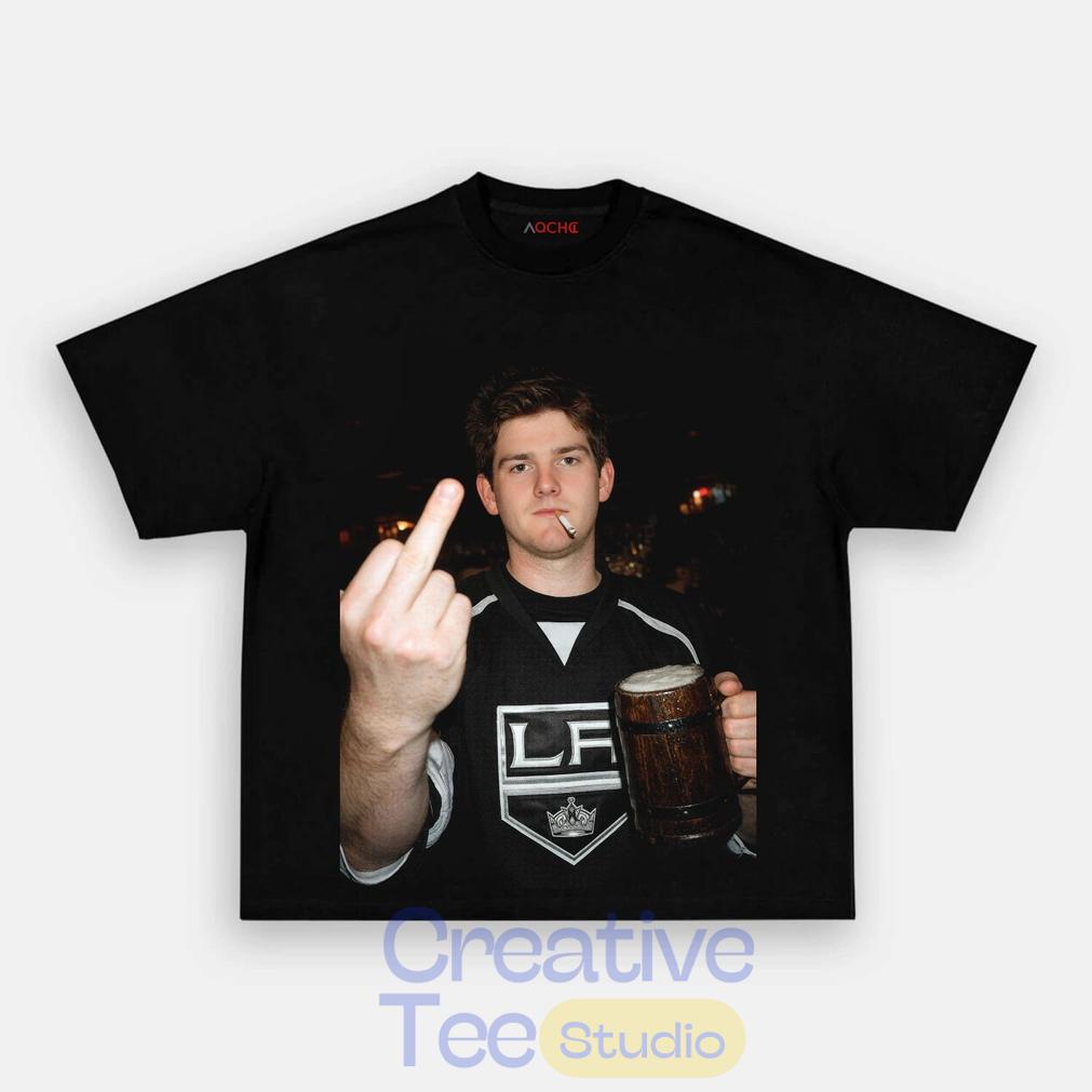 Los Angeles Kings Jonathan Quick Drunk Middle Finger T-Shirt