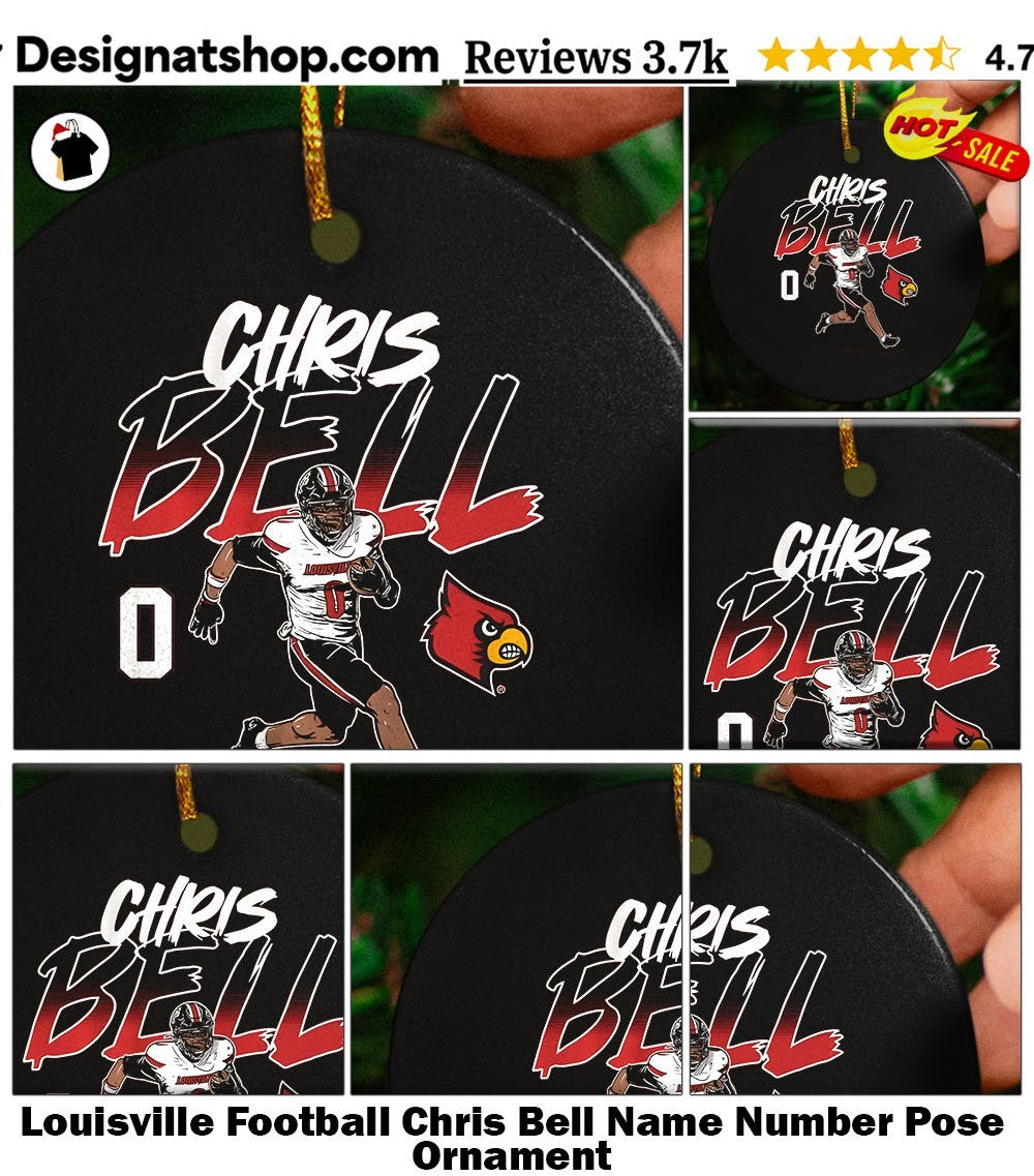 Louisville Football Chris Bell Name Number Pose shirt
