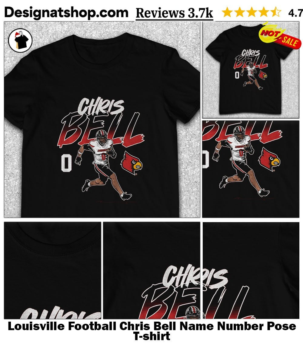 Louisville Football Chris Bell Name Number Pose shirt