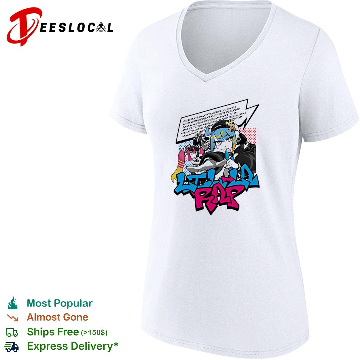Ltl Lla rap anime girls graffiti shirt