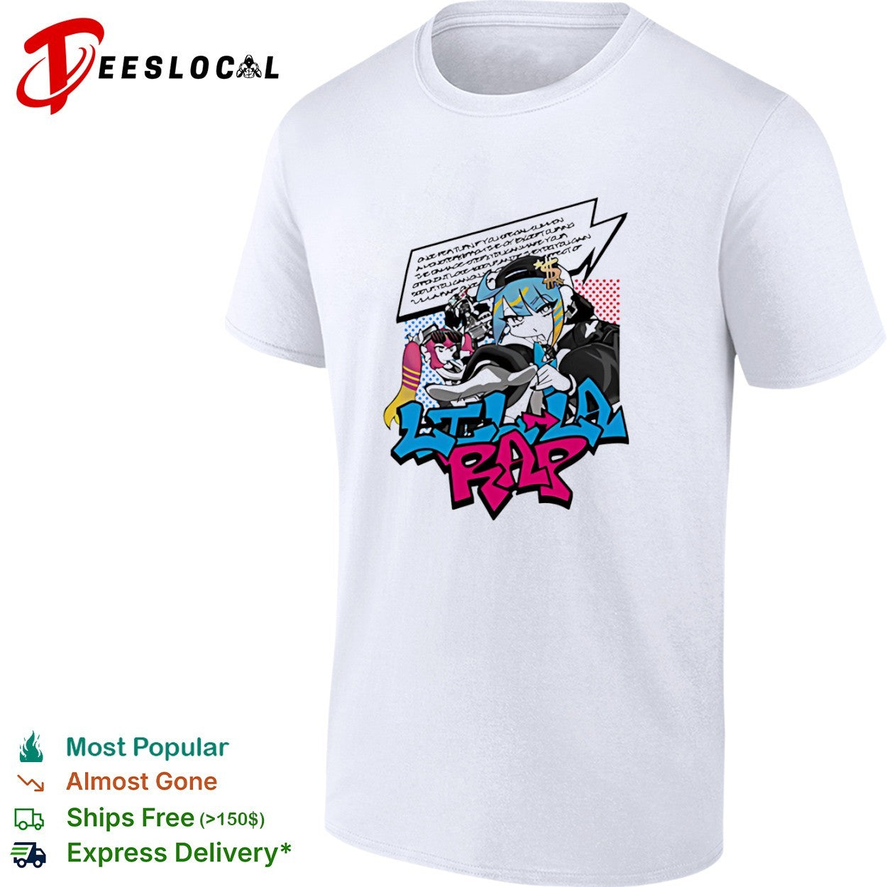 Ltl Lla rap anime girls graffiti shirt
