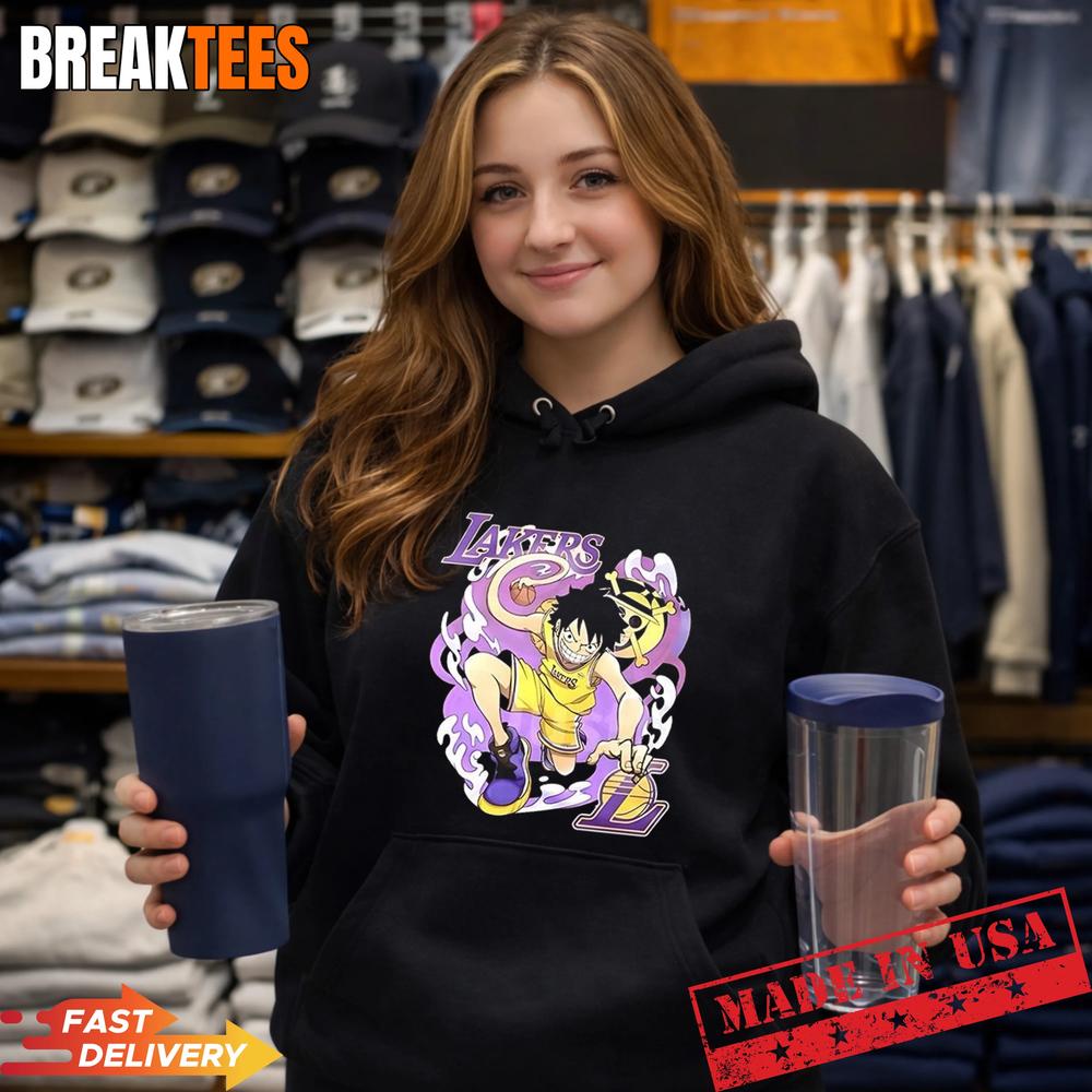 Luffy Los Angeles Lakers One Piece anime T-Shirt