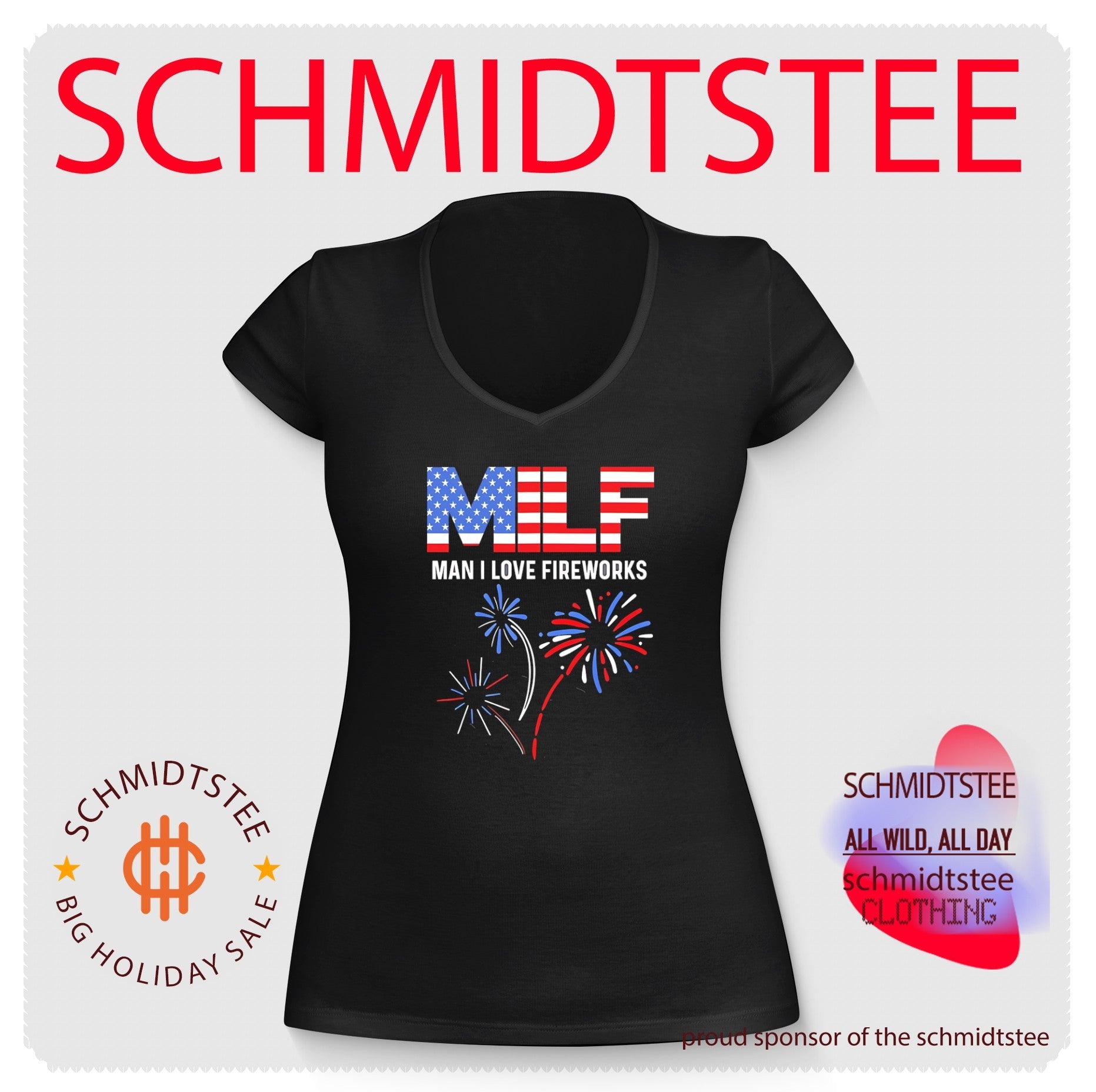 MILF man I love fireworks graphic shirt