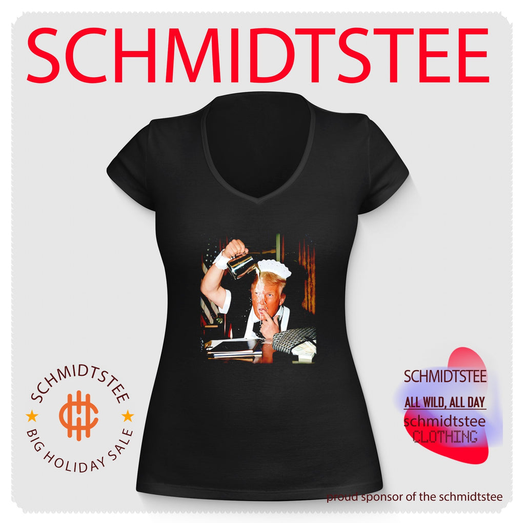 Maid Donald Trump accidentally pouring milk on his face funny shirt