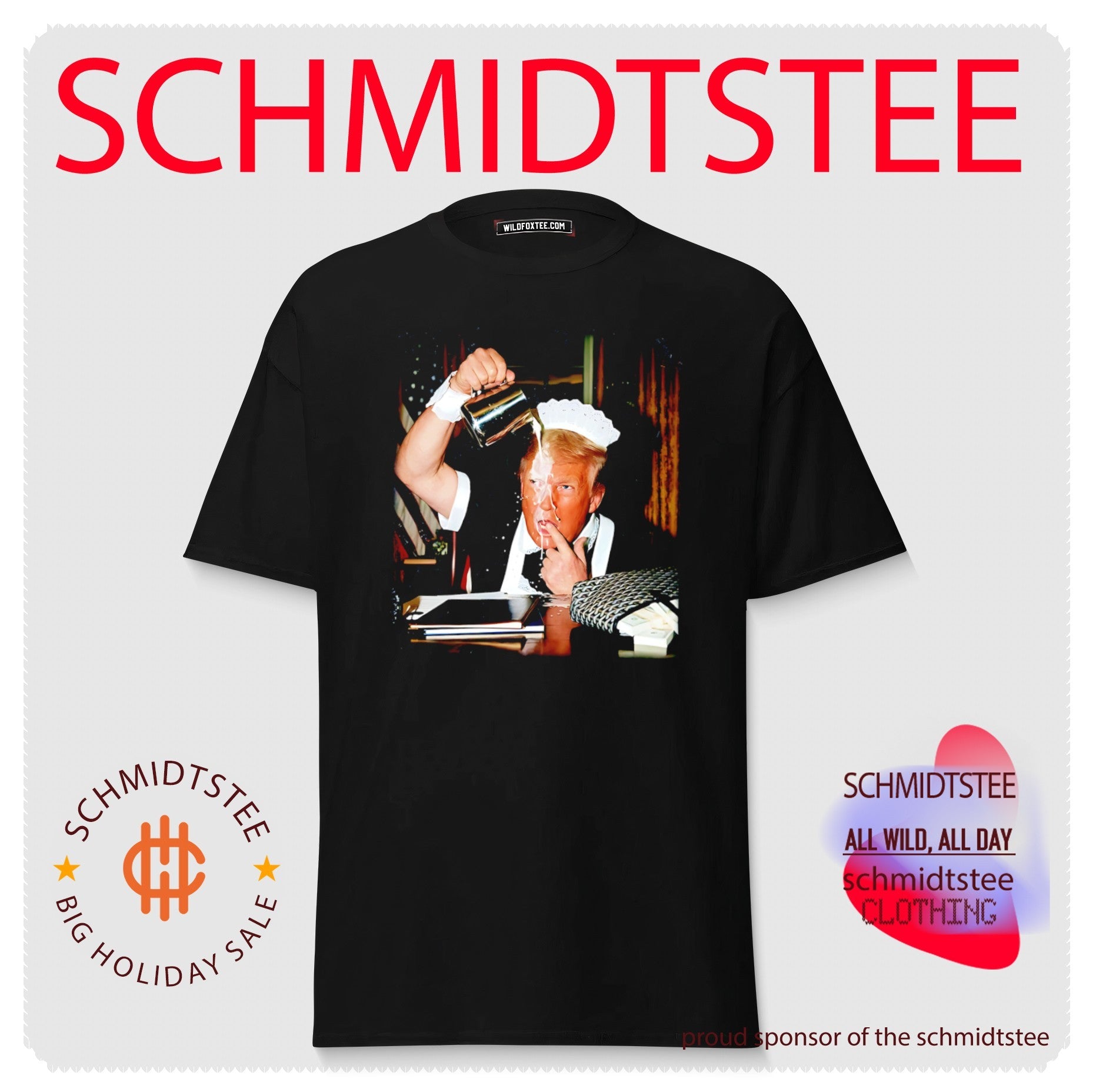 Maid Donald Trump accidentally pouring milk on his face funny shirt