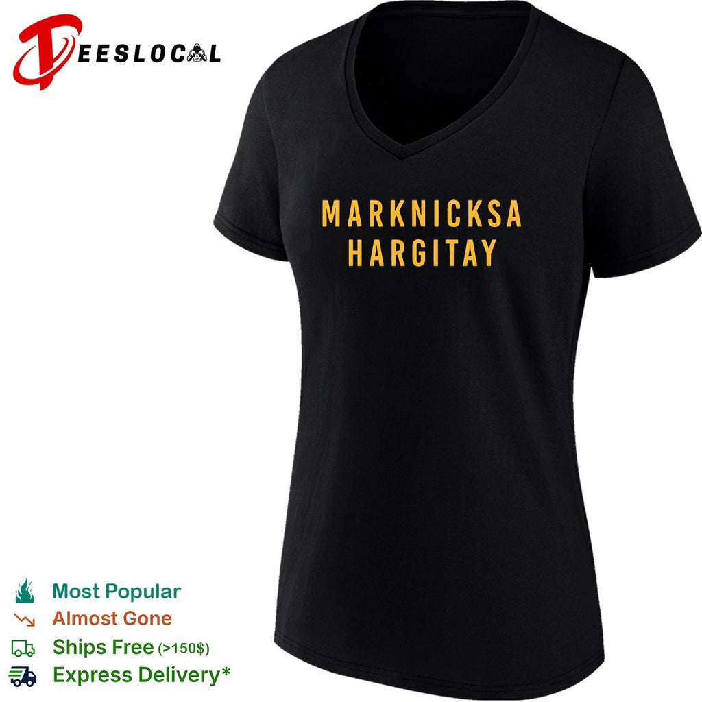 Marknicksa Hargitay golden text shirt
