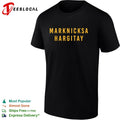 Marknicksa Hargitay golden text shirt