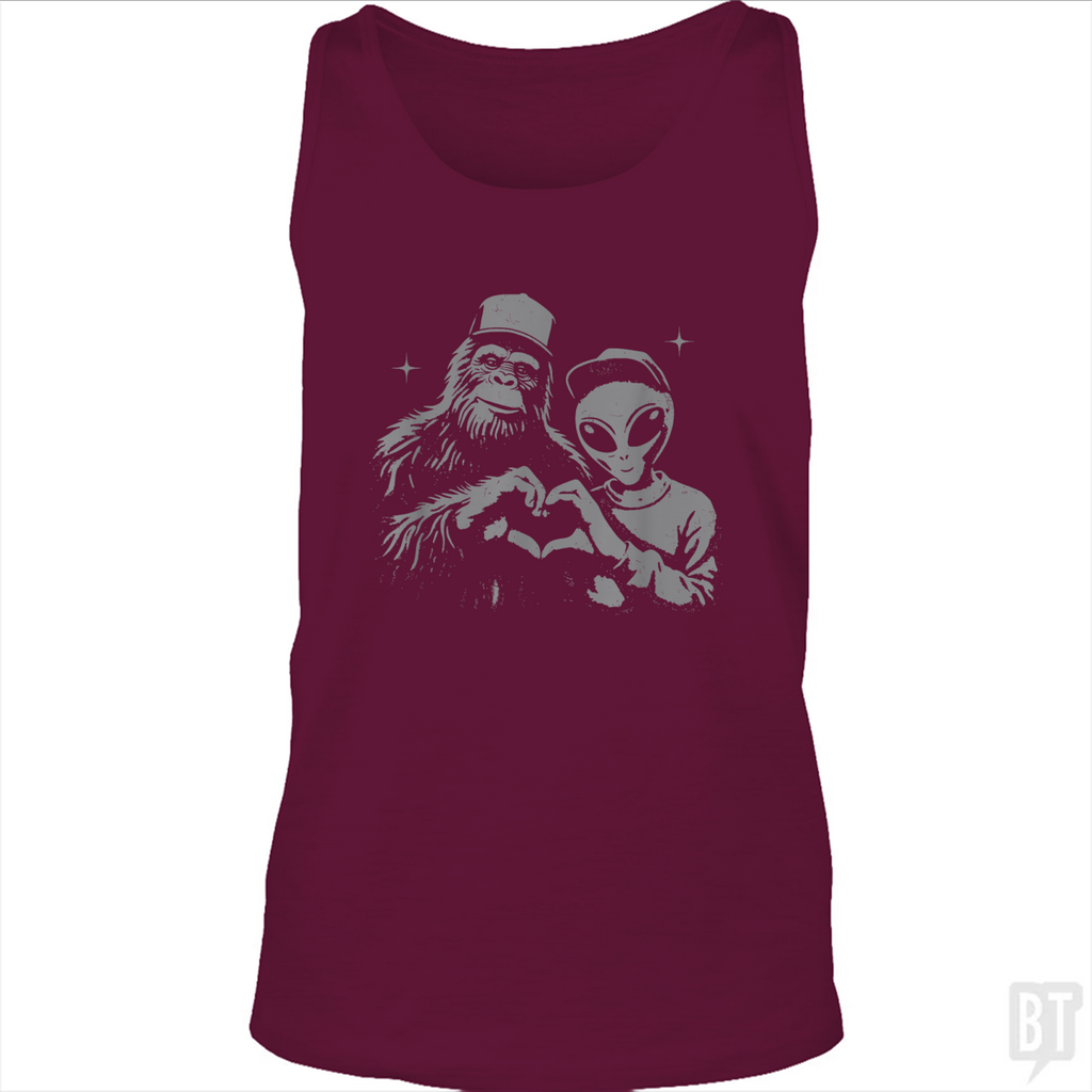 Bigfoot And Alien Tank Top