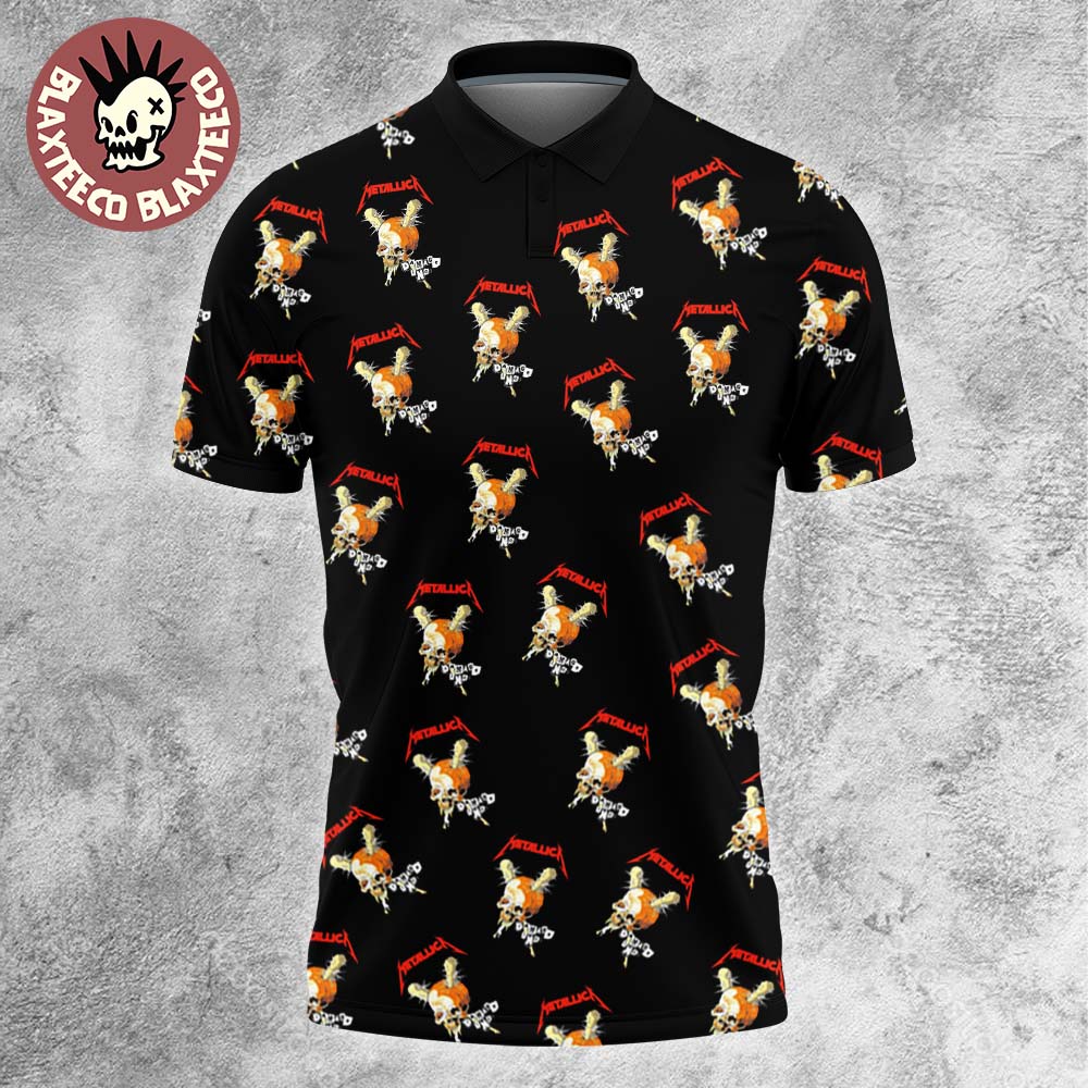 Metallica Damage Inc Skull Logo Pattern 2025 Polo Shirt