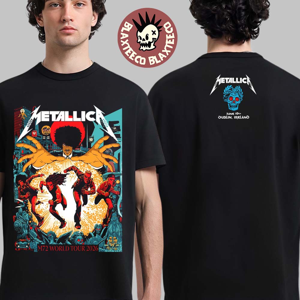 Metallica M72 Dublin Ireland 2026 Night 1 Venue Merch Tee At Aviva Stadium On June 19 2026 Two Sided T-Shirt