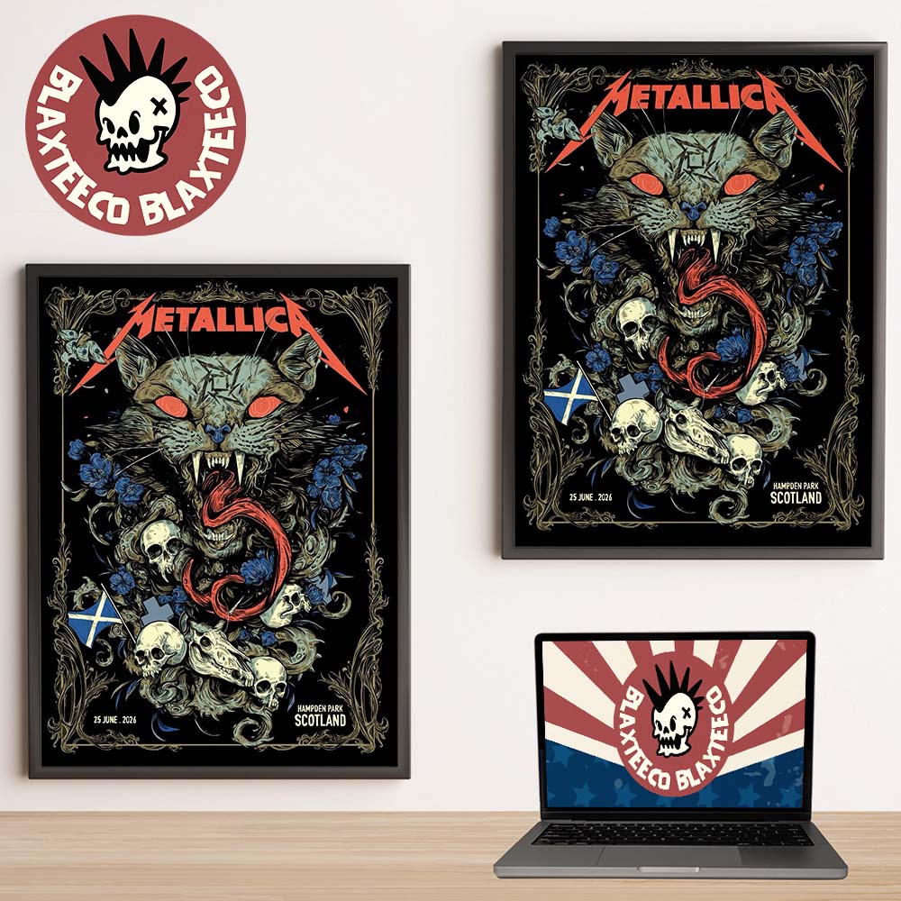 Metallica M72 Glasgow Scotland 2026 Venue Poster At Hampden Park On 25 June 2026 The Wild Cat Art Home Decor Poster Canvas
