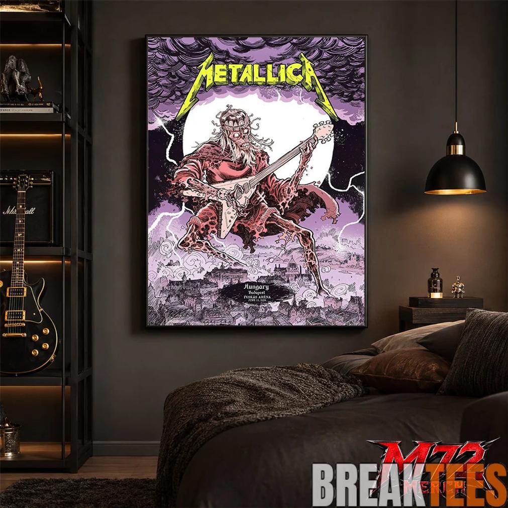 Metallica M72 World Tour June 11 2026 At Puskás Aréna Budapest Hungary Undead Lute Storm Poster Canvas