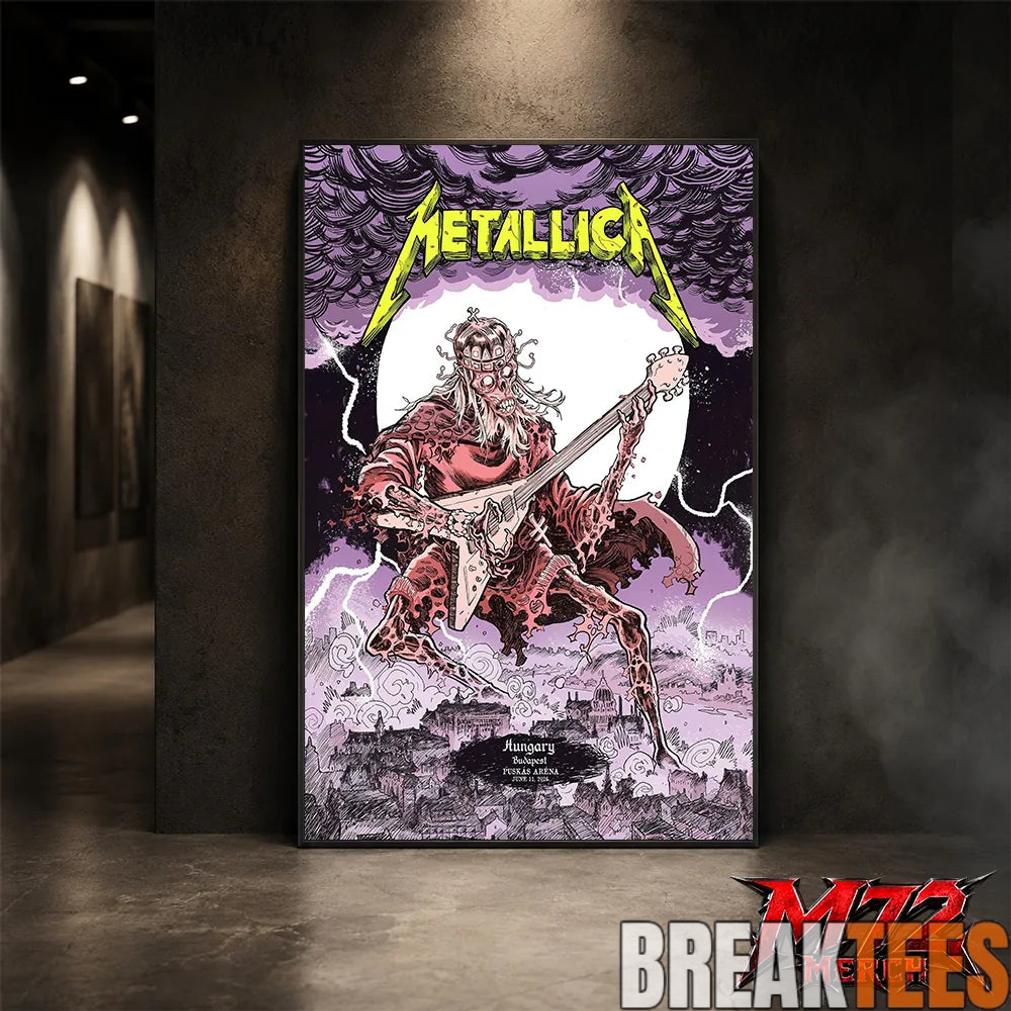 Metallica M72 World Tour June 11 2026 At Pusks Arna Budapest Hungary Undead Lute Storm Poster Canvas
