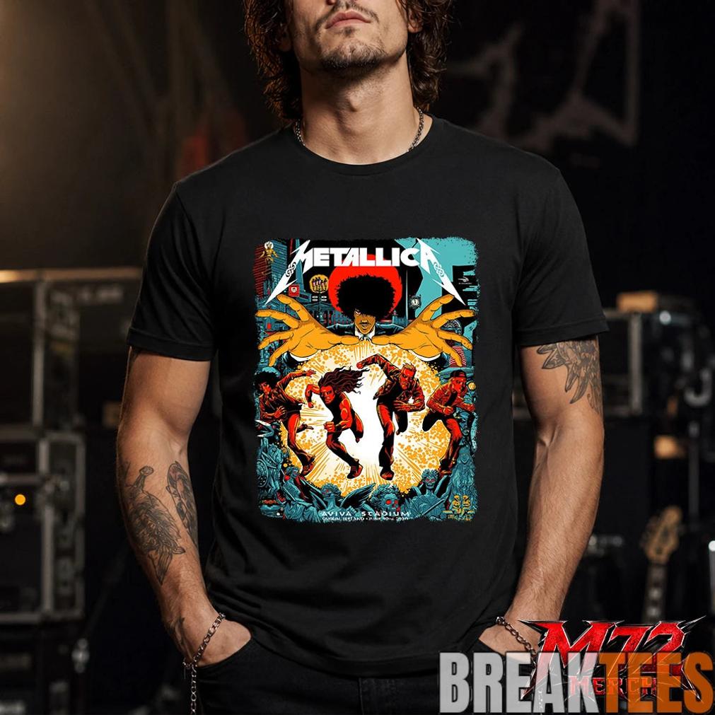 Metallica M72 World Tour June 19 2026 At Aviva Stadium Dublin Ireland Chase Scene Artwork T-Shirt