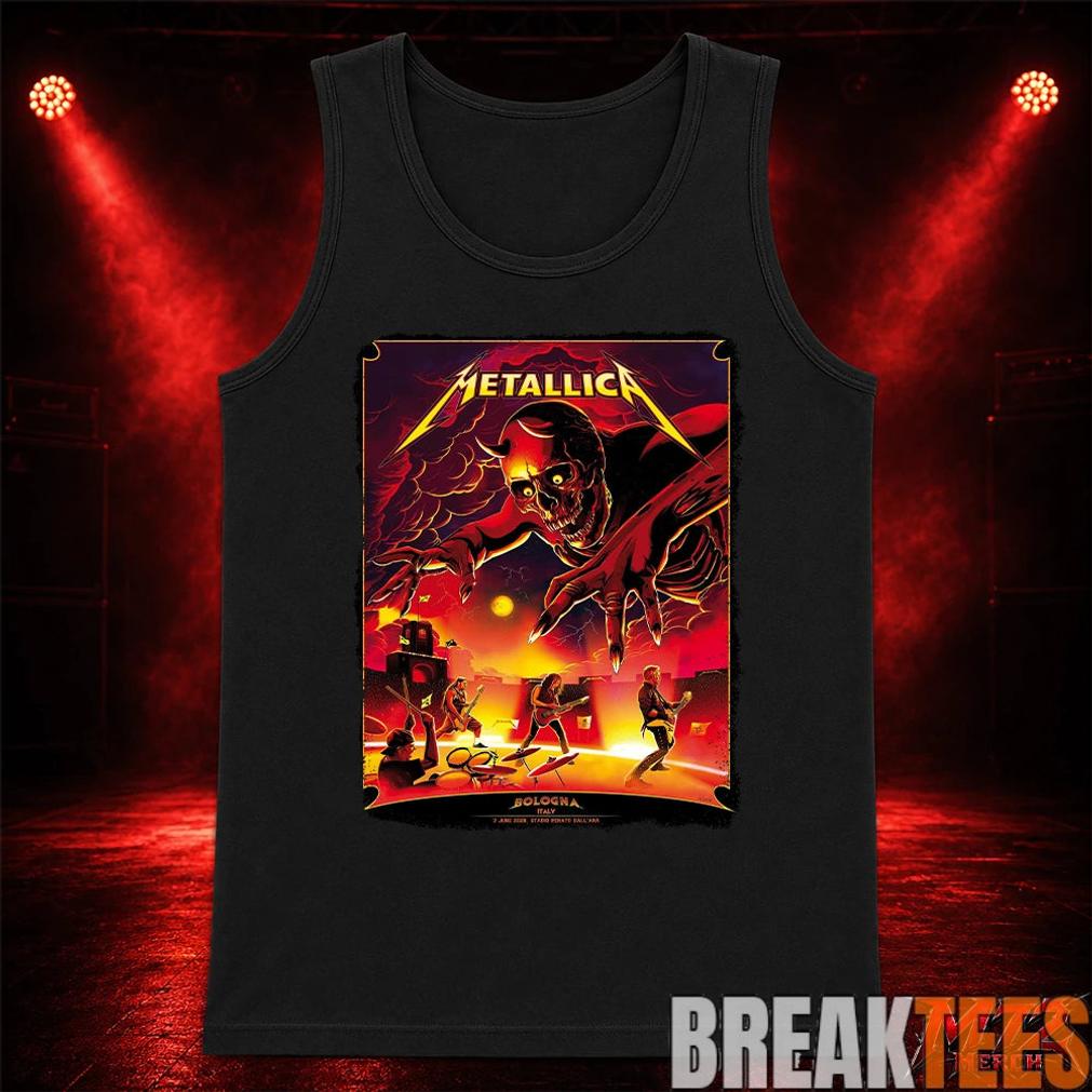 Metallica M72 World Tour June 3 2026 At Stadio Renato Dall’Ara Bologna Italy Demon Stage Artwork By Nino Cammarata T-Shirt