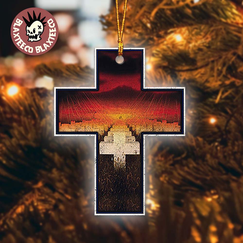 Metallica Master Of Puppets Album Holiday Cross Christmas Tree Decorations Ornament