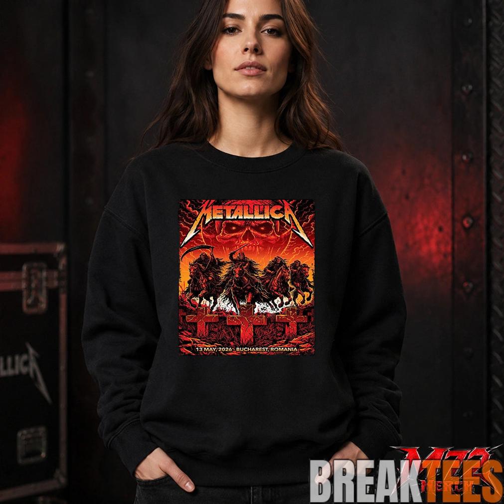 Metallica World Tour M72 May 13 2026 Bucharest Romania Arena Națională Creeping Death Setlist Four Horsemen Skull T-Shirt