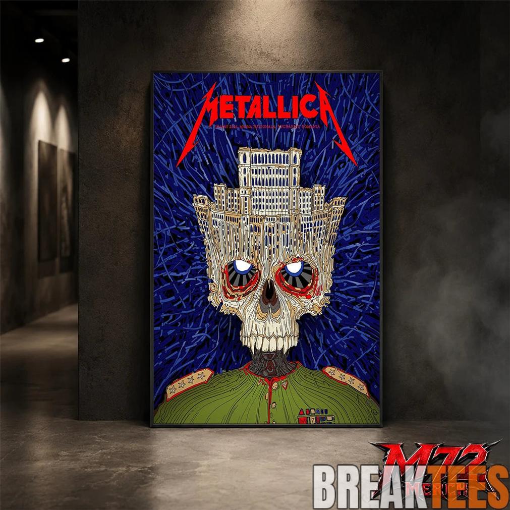 Metallica World Tour M72 May 13 2026 Bucharest Romania Arena Naional Palace Skull Poster Canvas