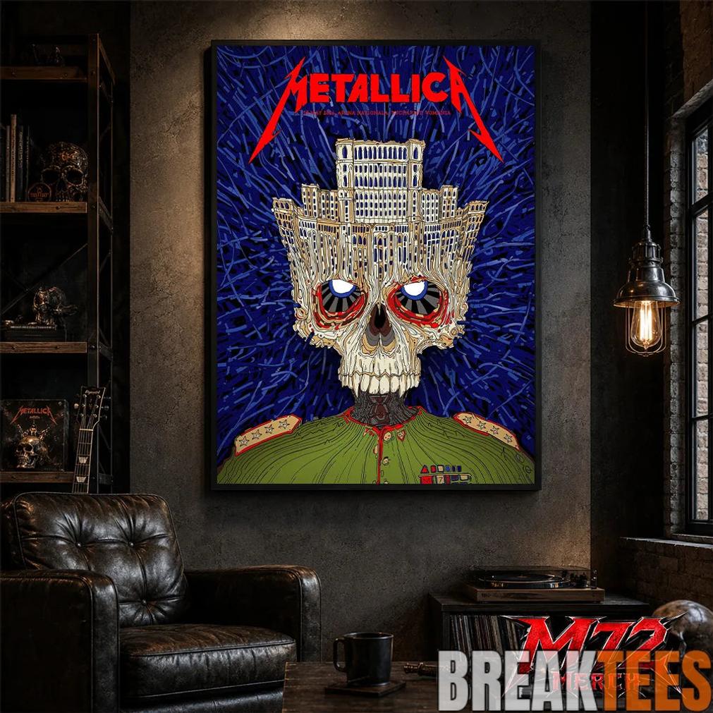 Metallica World Tour M72 May 13 2026 Bucharest Romania Arena Naional Palace Skull Poster Canvas