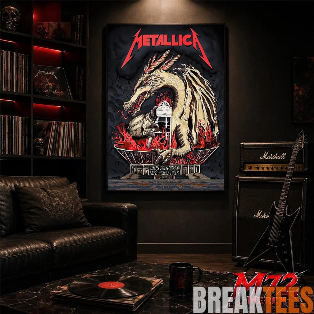Metallica World Tour M72 May 19 2026 Chorzów Poland Stadion Śląski Dragon Stadium Poster Canvas