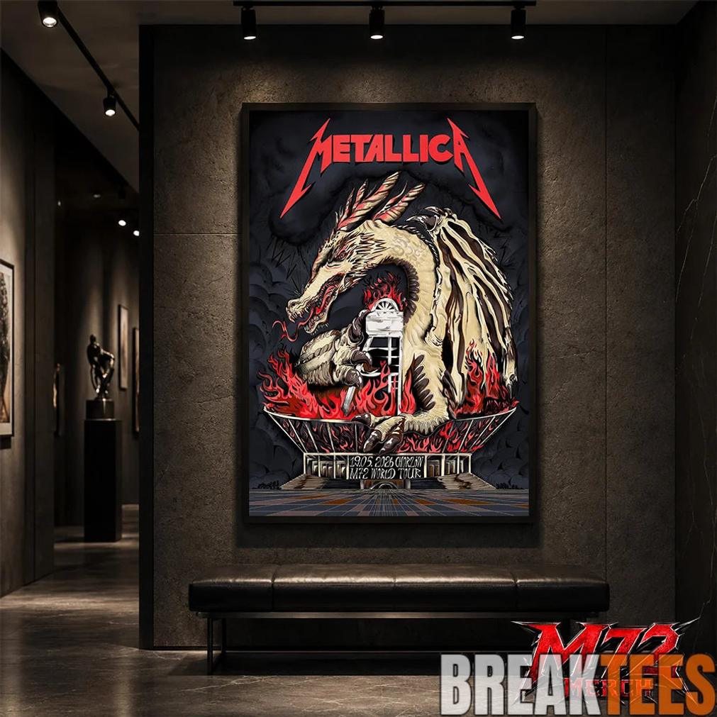 Metallica World Tour M72 May 19 2026 Chorzów Poland Stadion Śląski Dragon Stadium Poster Canvas