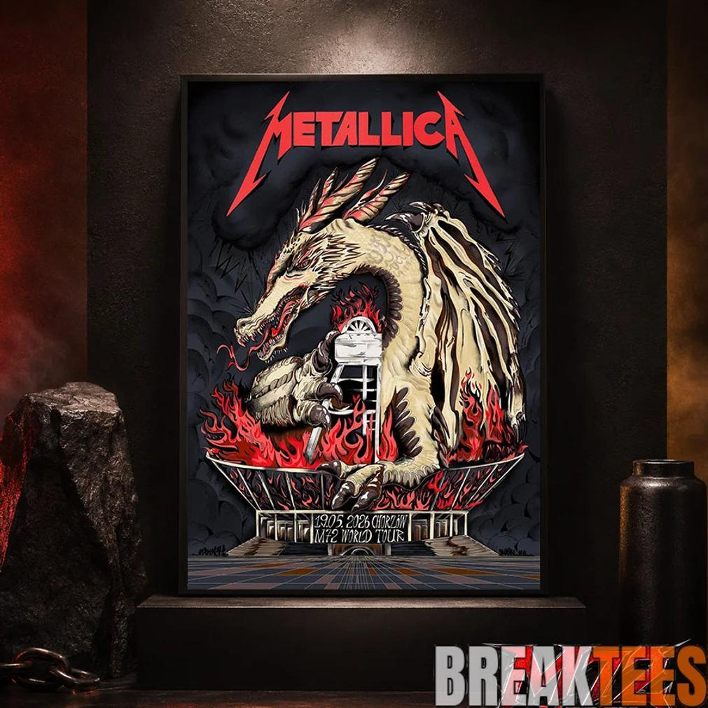 Metallica World Tour M72 May 19 2026 Chorzów Poland Stadion Śląski Dragon Stadium Poster Canvas