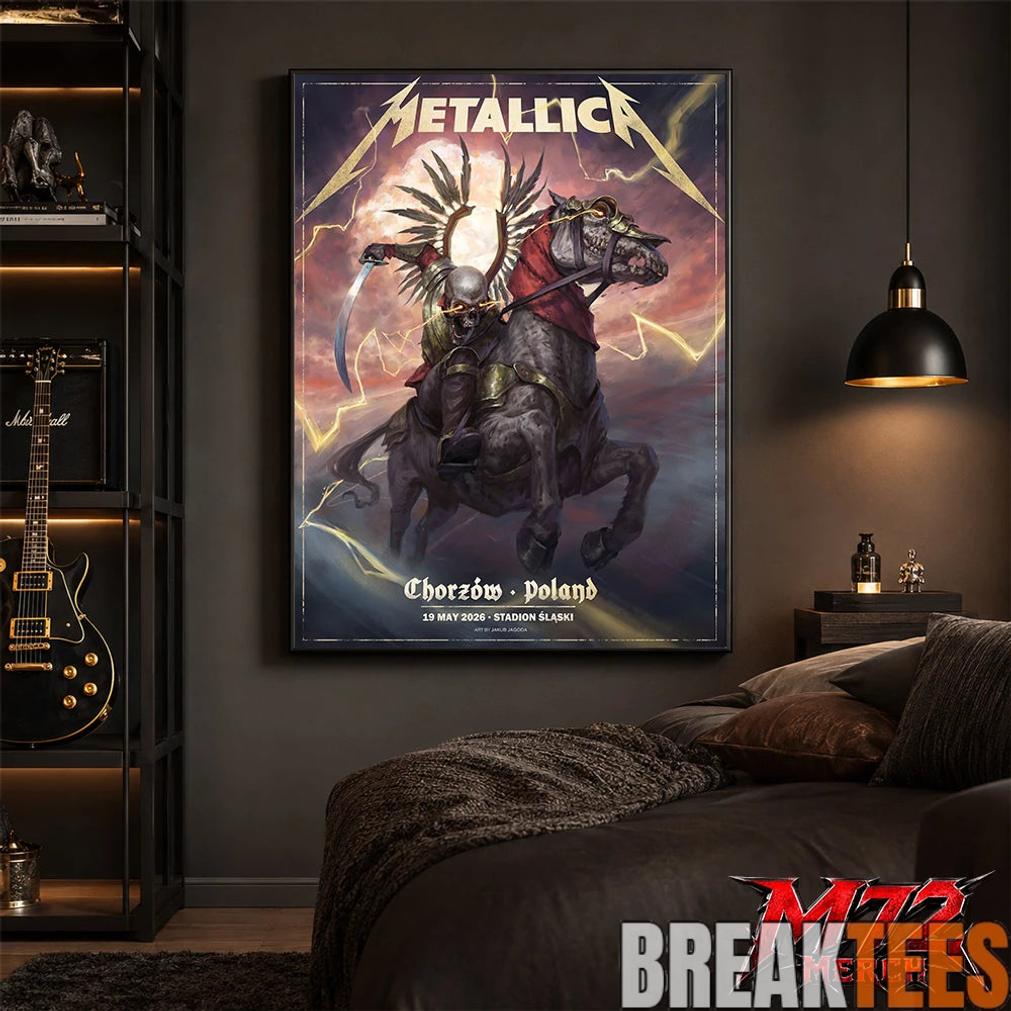 Metallica World Tour M72 May 19 2026 Chorzw Poland Stadion lski Horseman Skull Poster Canvas