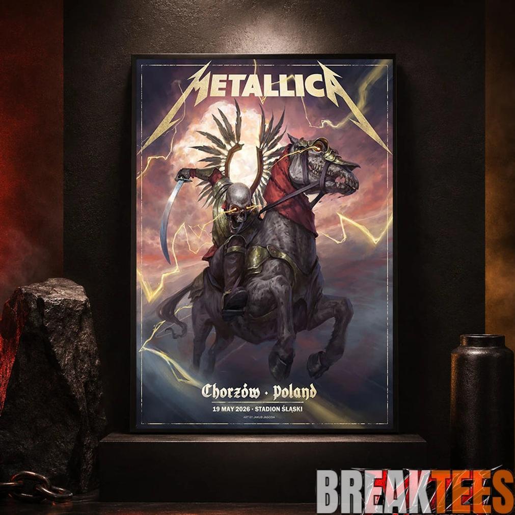 Metallica World Tour M72 May 19 2026 Chorzw Poland Stadion lski Horseman Skull Poster Canvas