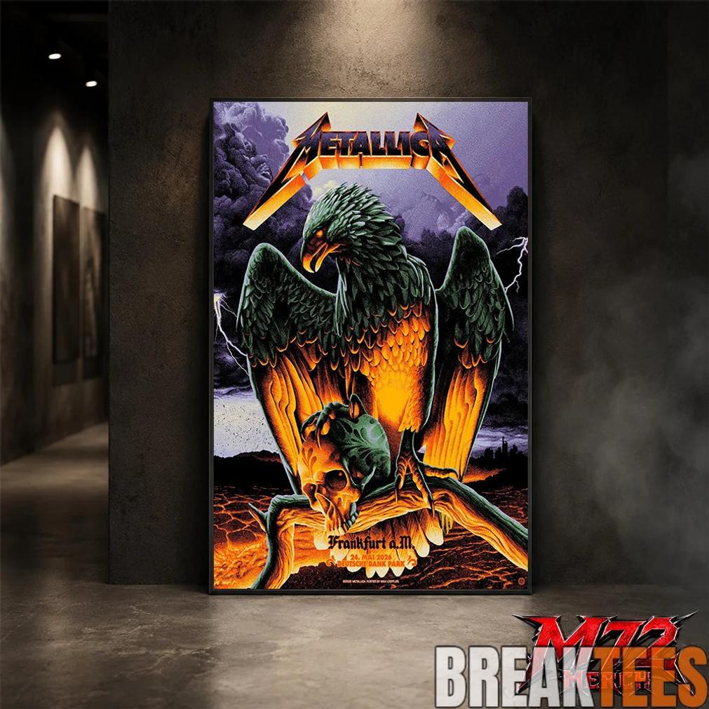 Metallica World Tour M72 May 24 2026 Frankfurt Germany Deutsche Bank Park Eagle Skull Storm Canvas Poster