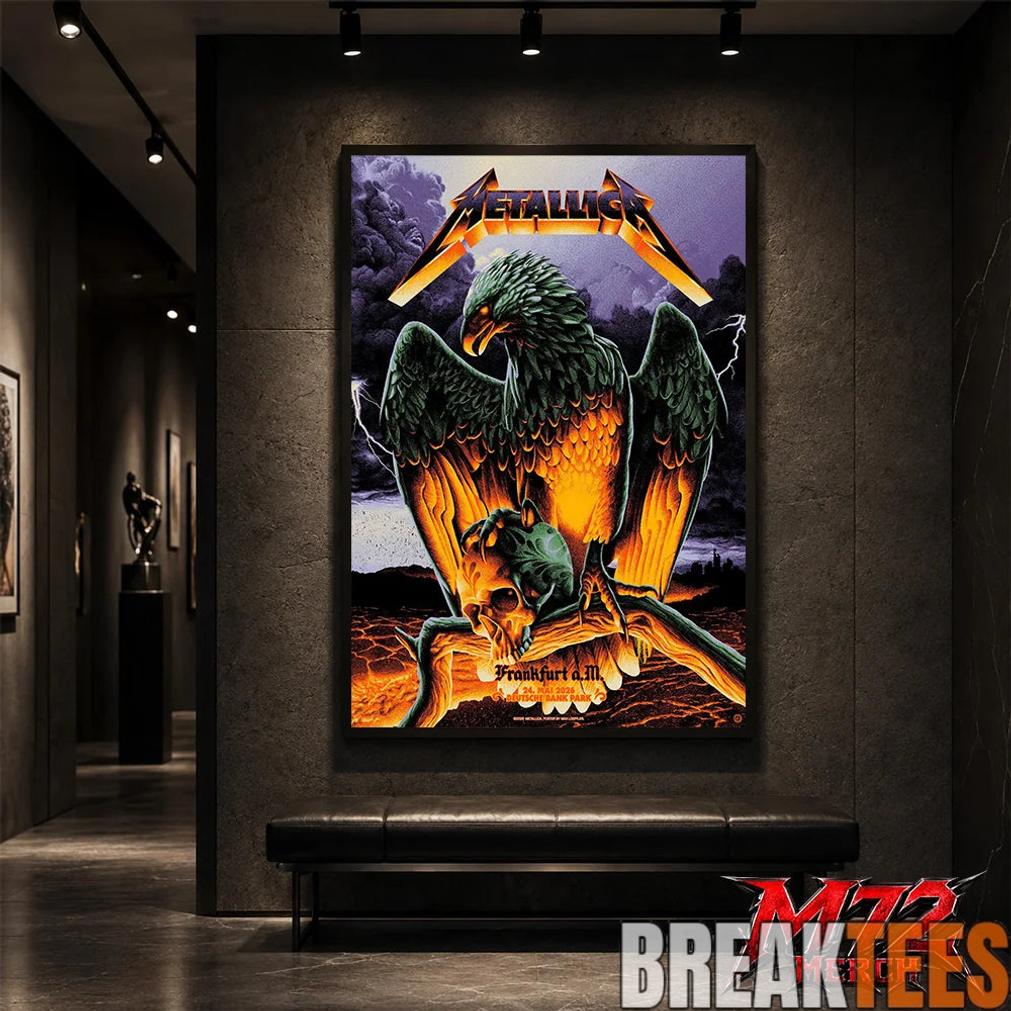 Metallica World Tour M72 May 24 2026 Frankfurt Germany Deutsche Bank Park Eagle Skull Storm Canvas Poster