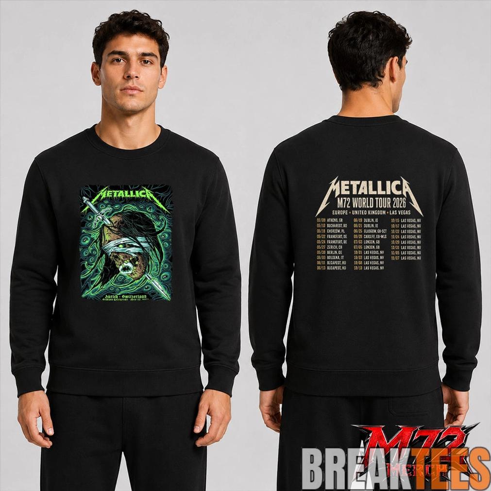Metallica World Tour M72 May 27 2026 Zürich Switzerland Stadion Letzigrund Mummy Dagger Eye 2 Side T-Shirt
