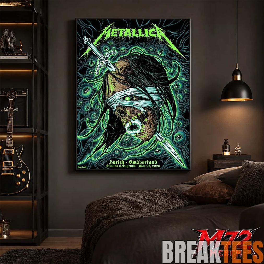 Metallica World Tour M72 May 27 2026 Zrich Switzerland Stadion Letzigrund Mummy Dagger Eye Canvas Poster