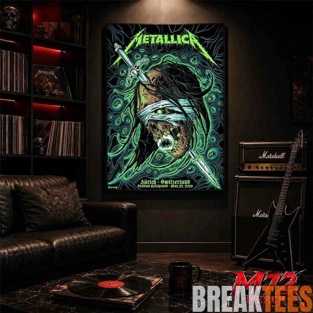 Metallica World Tour M72 May 27 2026 Zrich Switzerland Stadion Letzigrund Mummy Dagger Eye Canvas Poster