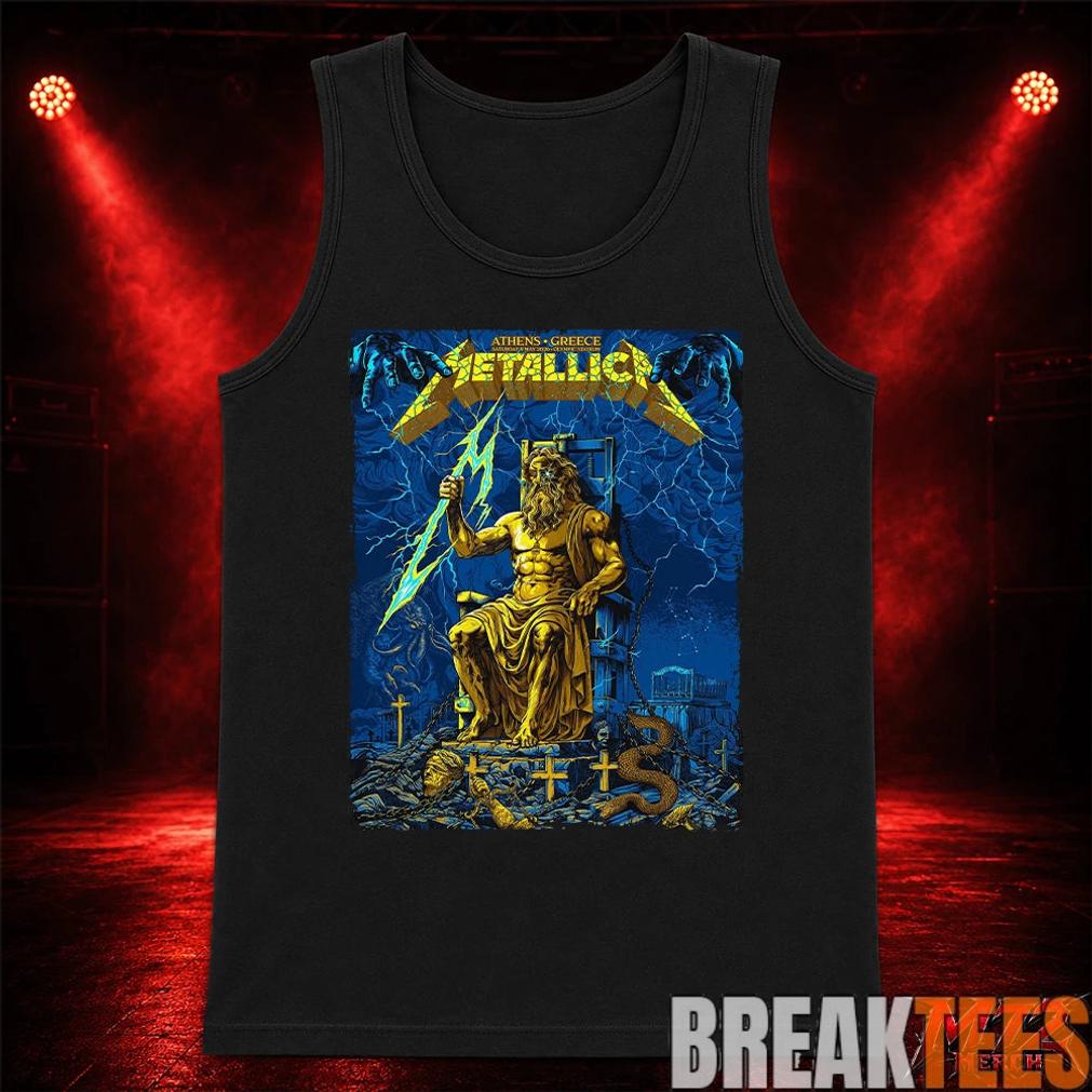Metallica World Tour M72 May 9 2026 Athens Greece Olympic Stadium Zeus Thunder T-Shirt