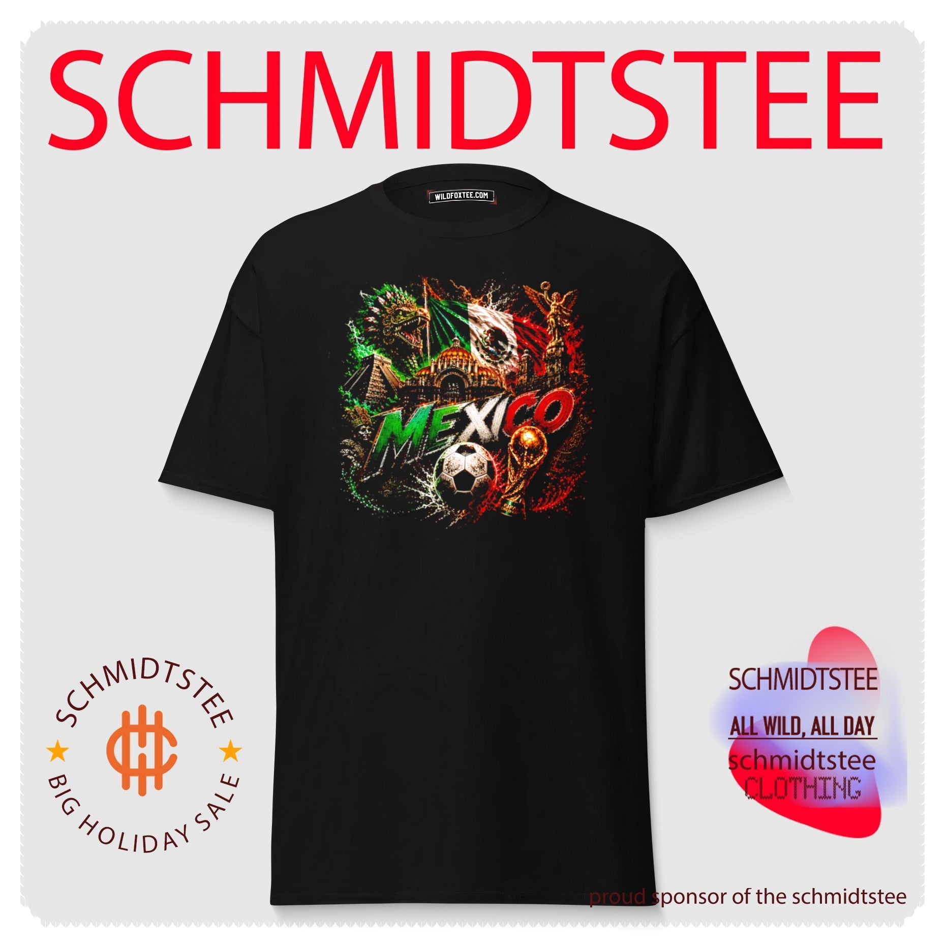 Mexico World Cup Soccer Aztec Heritage and Angel of Independence shirt
