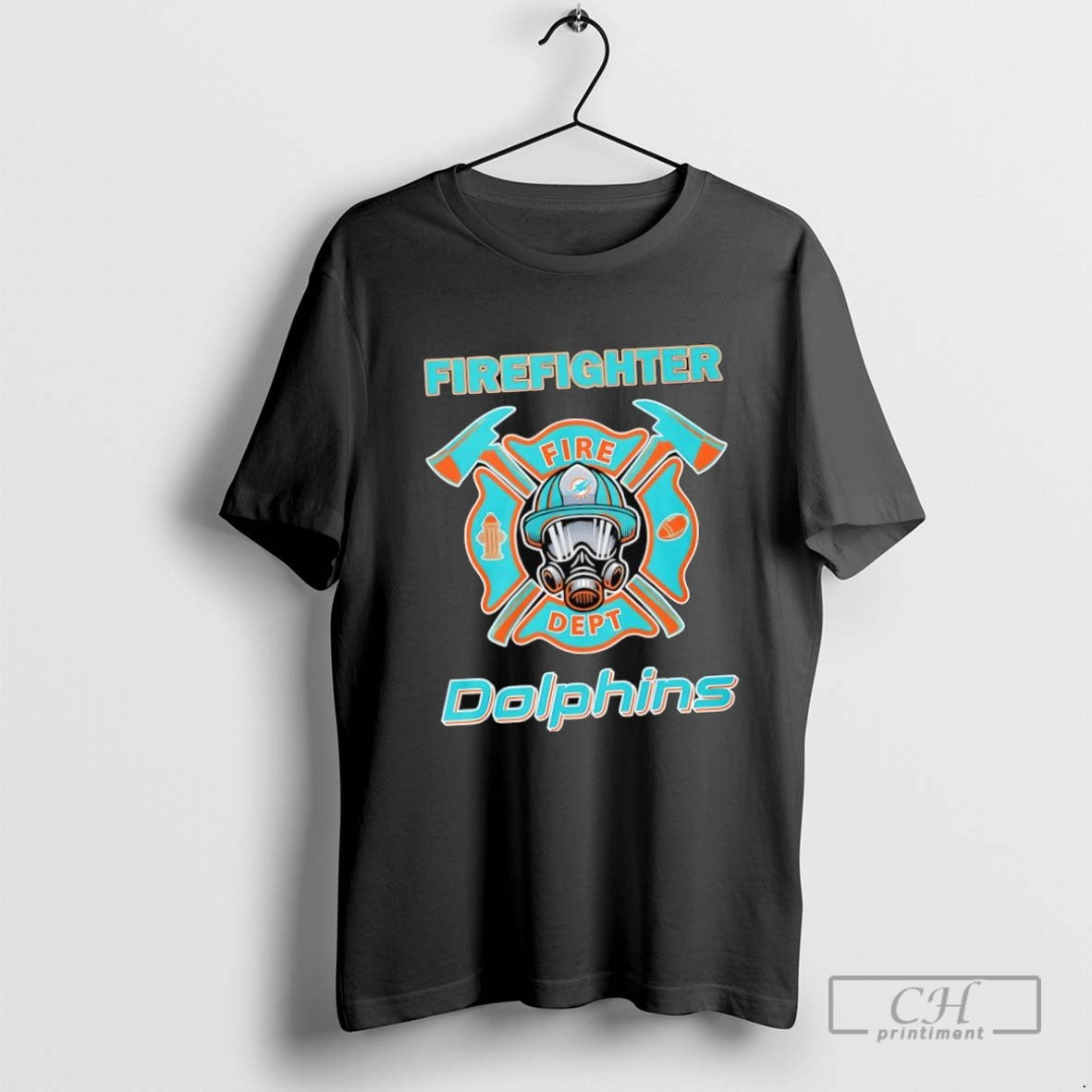 Miami Dolphins Firefighter Fire Dept Logo
