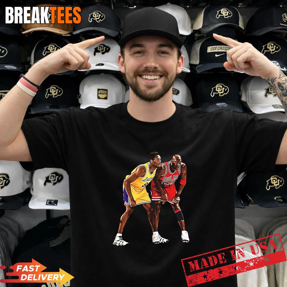Michael Jordan vs Kobe Bryant a clash of NBA legends T-Shirt
