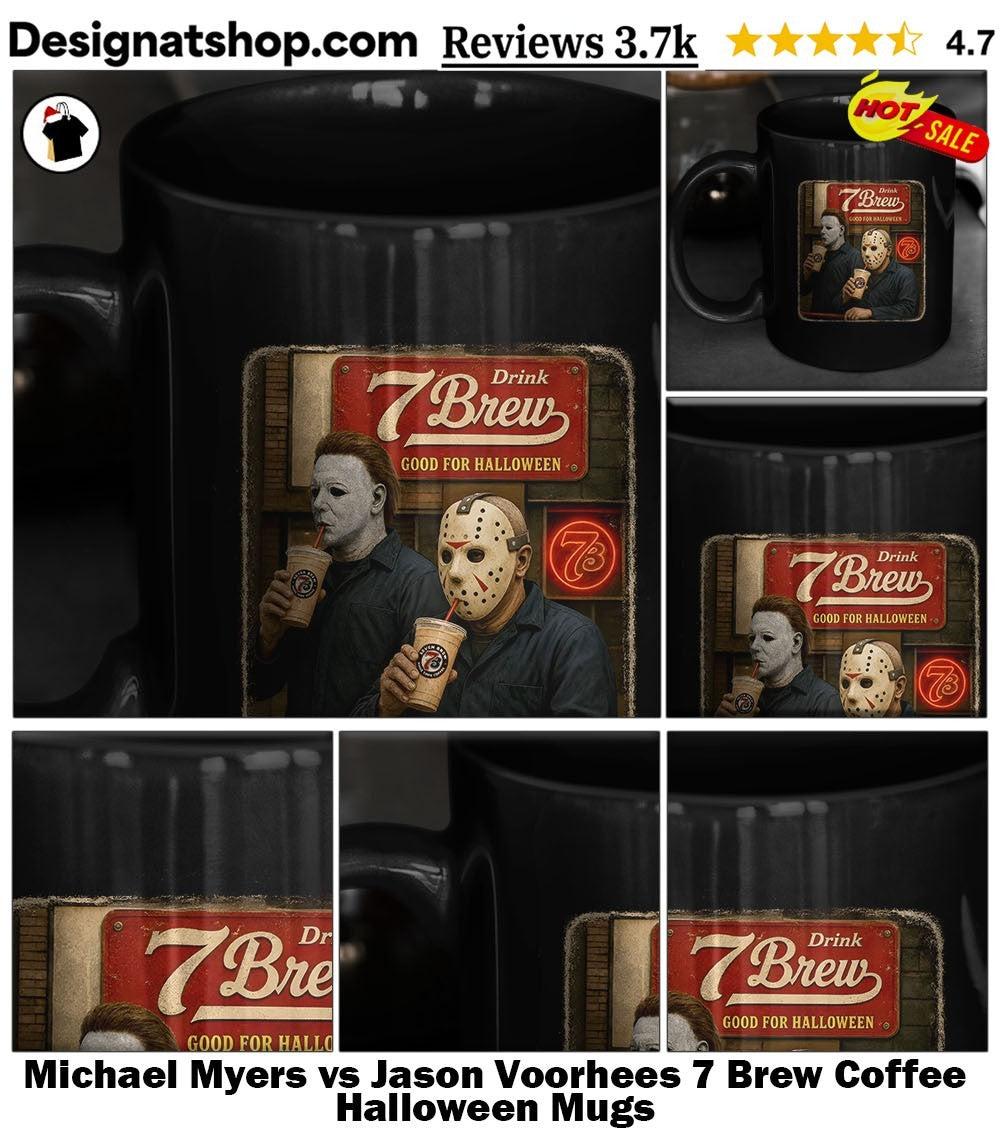 Michael Myers vs Jason Voorhees 7 Brew Coffee Halloween shirt