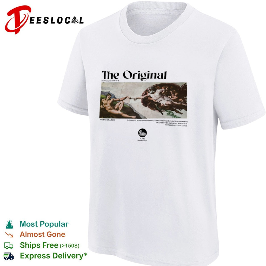 Michelangelo the original 1508 1512 Creation of Adam painting shirt