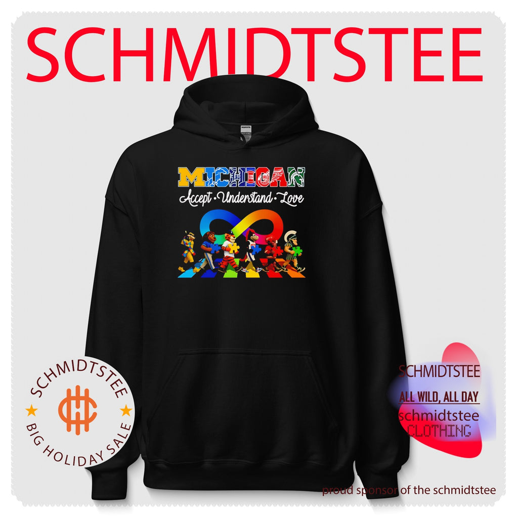 Michigan Accept Understand Love Autism Awareness Mascot Team shirt