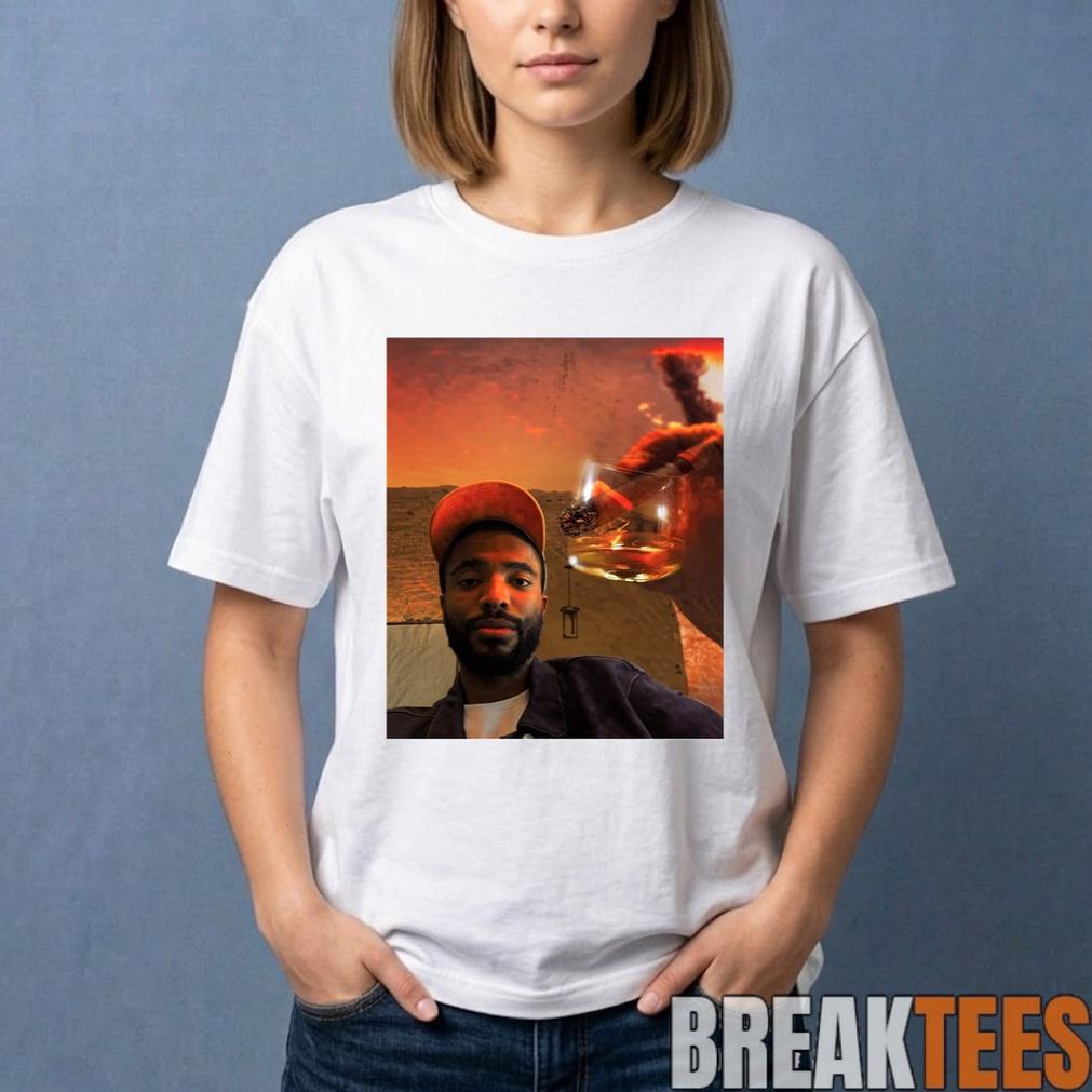 Mikal Bridges Graphic With The Cigar Whiskey Glass Shirt