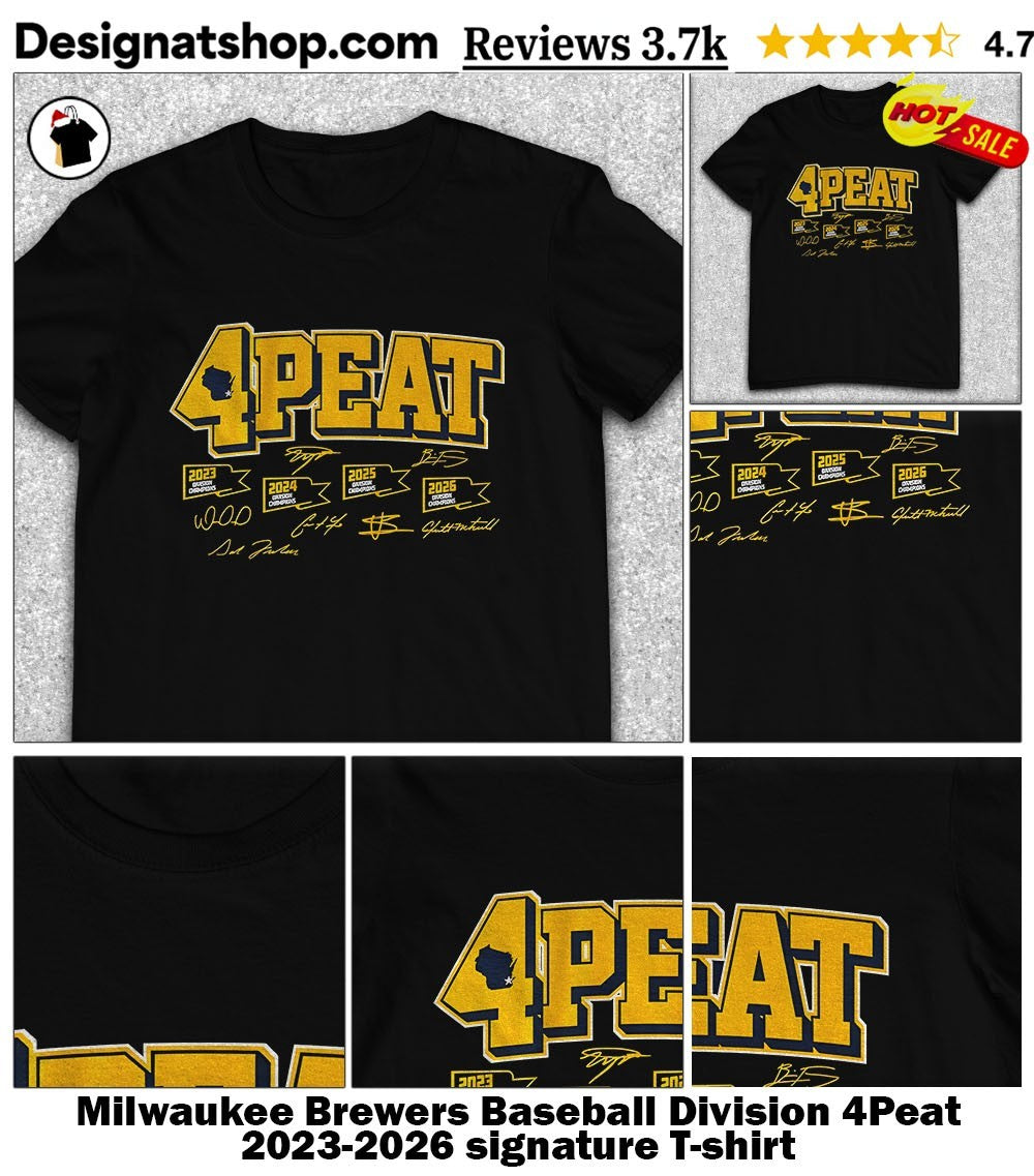 Milwaukee Brewers Baseball Division 4Peat 2023-2026 signature shirt