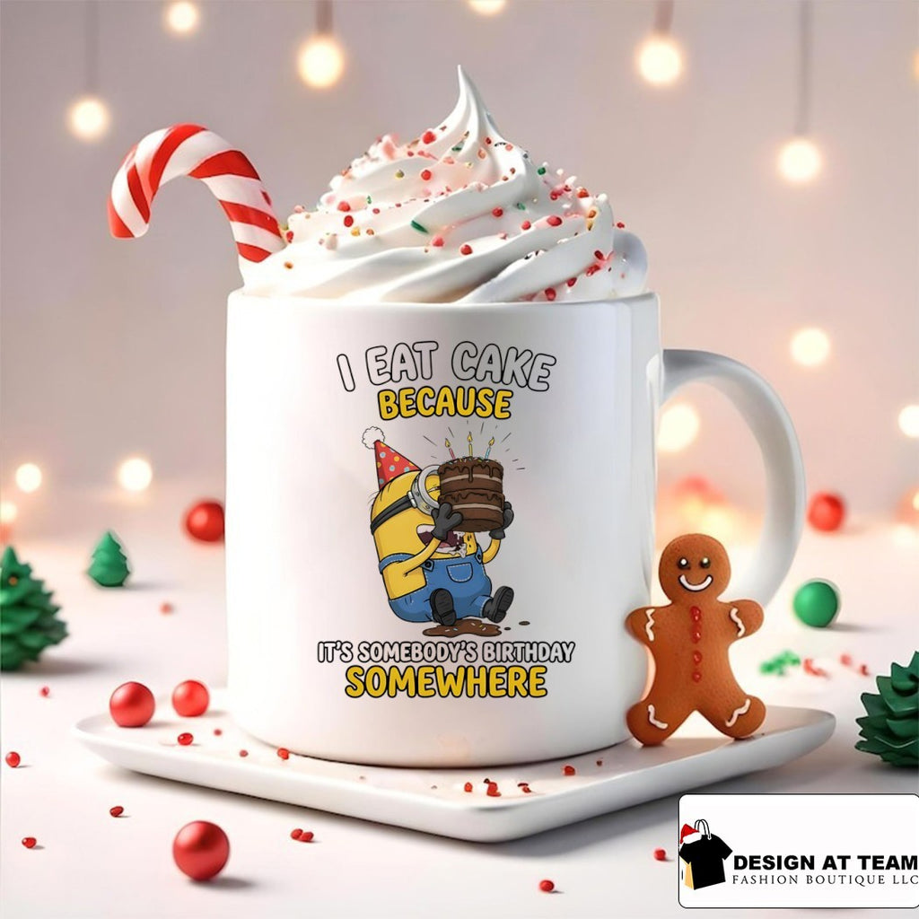 Minion Eating Chocolate Dessert I Eat Cake Because Its Somebody’s Birthday Somewhere Shirt