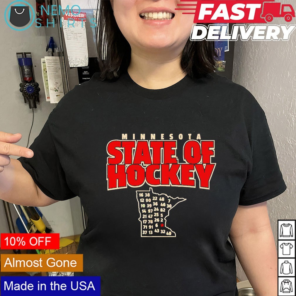 Minnesota Wild state of hockey map shirt